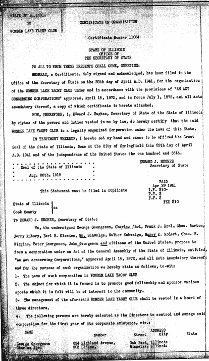 Original Charter 4/29/1941